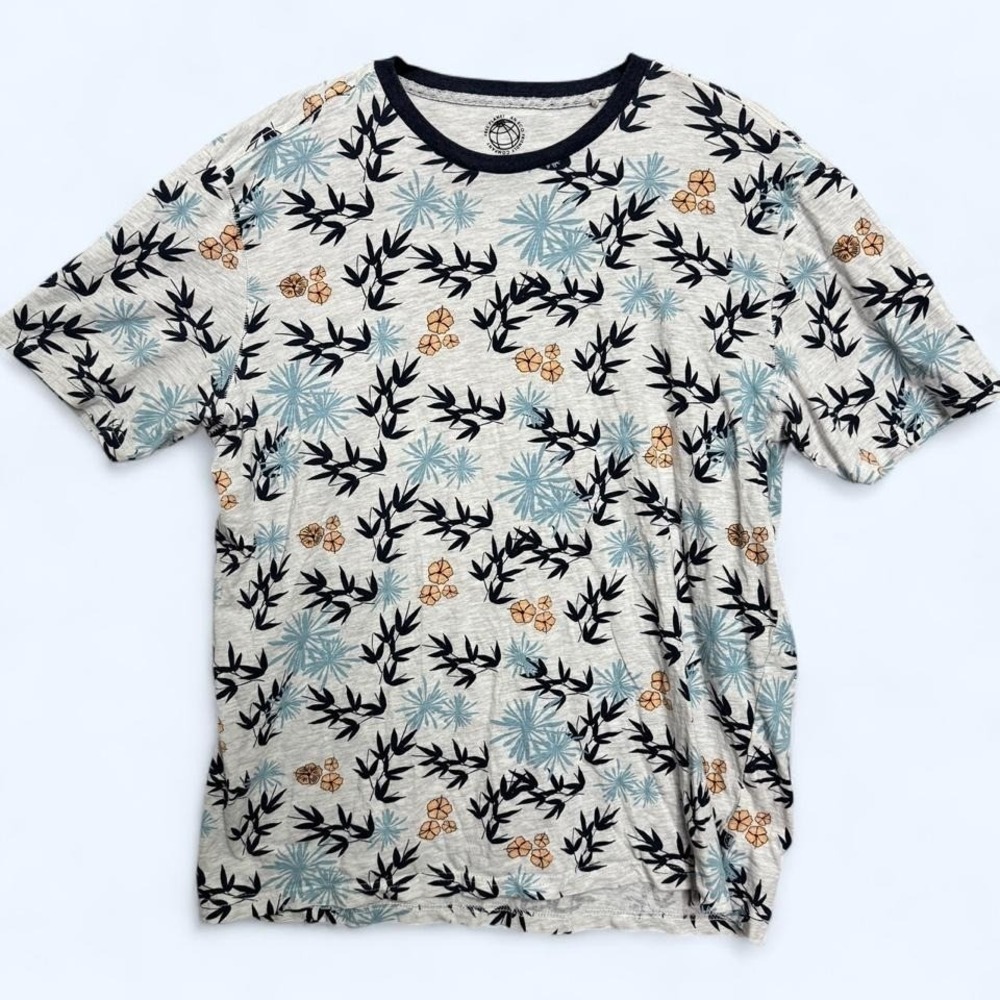 Free Planet Floral Graphic‎ Tee Organic Cotton Eco Streetwear Sz XL Coastal Sun